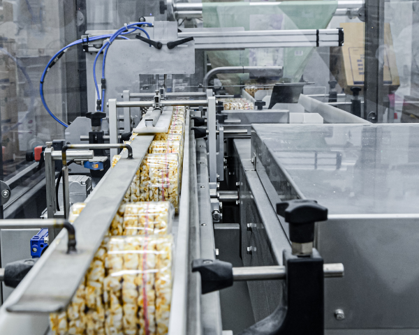 Food processing in a factory