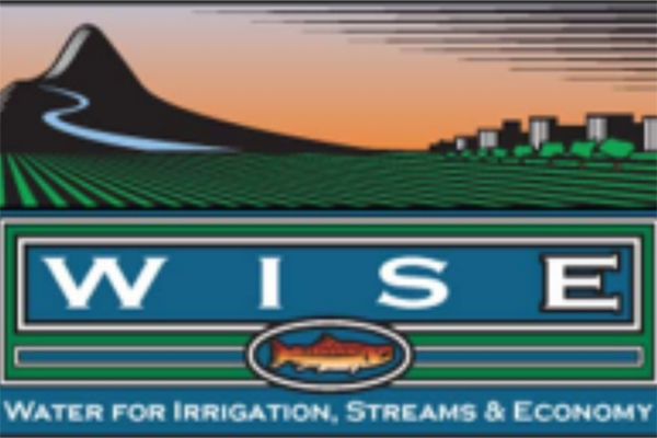 WISE logo Water for Irrigation streams and the economy logo